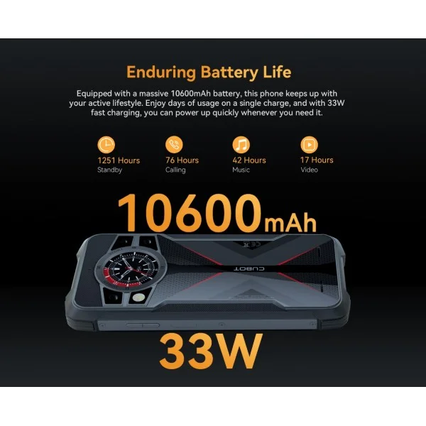 Cubot King Kong 9 Dual SIM 256GB 12GB Смартфон, черен