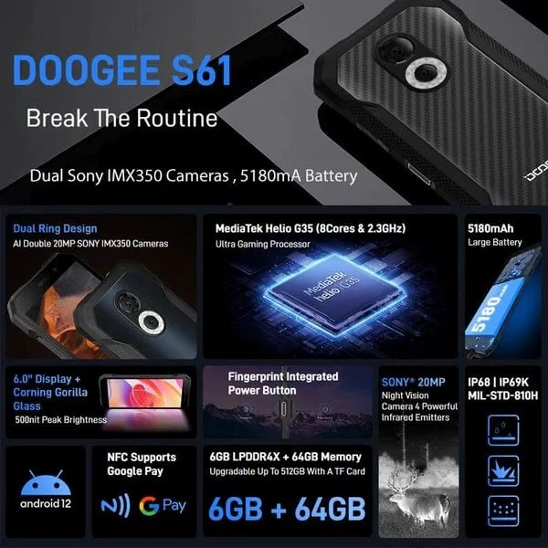 Doogee S61 Dual Sim 64GB 6GB Смартфон