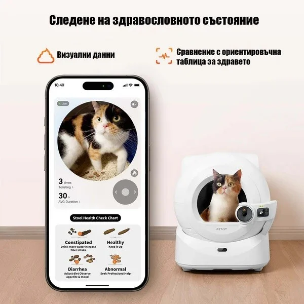 Petkit Purobot Ultra Самопочистваща се тоалетна за котки, бяла