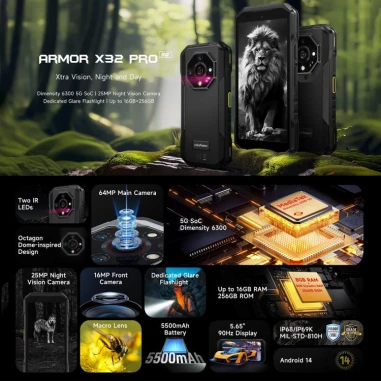 Ulefone Armor X32 Pro Dual Sim 256GB 8GB Смартфон,черен