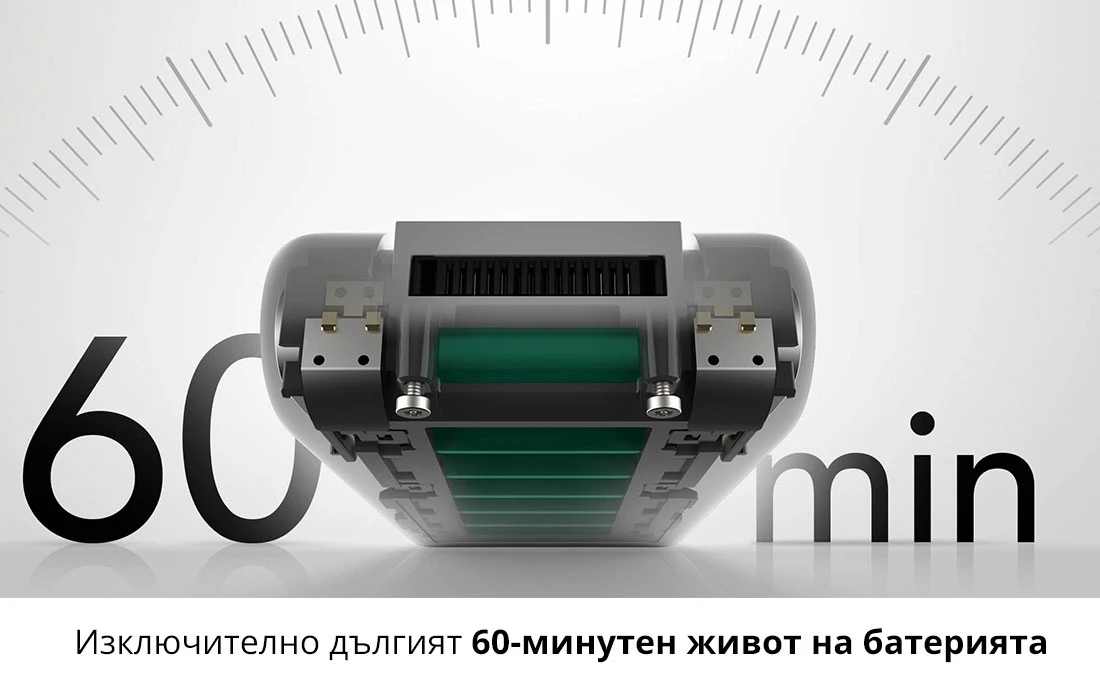 Изключително дългият 60-минутен живот на батерията